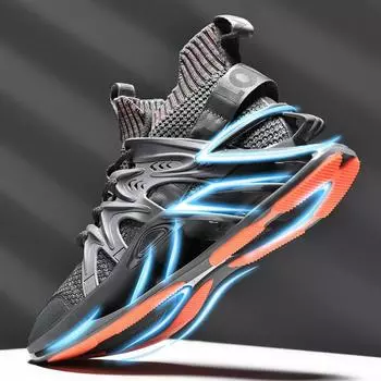 Large sports shoes casual outdoor running shoes comfortable and lightweight breathable mesh blade tide shoes men s Jinjiang hair 39 чёрный