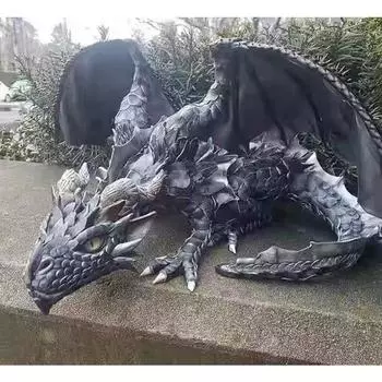 Large Squatting Dragon Resin Decorative Items, Decoration Design Large Squatting Posture Flying Dragon Home Design Ornaments 21*15*10cm