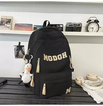 Large Student Capacity Backpack With Letter Embroidery Design For School Daily