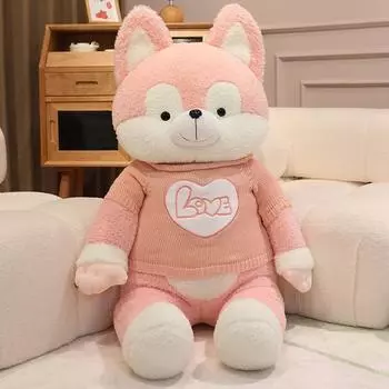 Large Sweater Husky Dog Plush Toy Cute Puppy Big Throw Pillow Girl Bed Sleeping Holding Doll 60cm