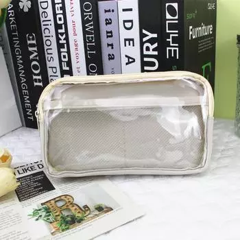Large Transparent Capacity Pencil Bag With Seethrough Window For Students Gift