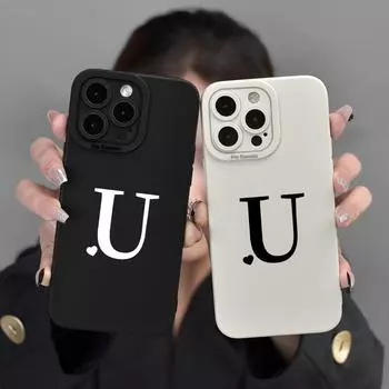 Large U-Shaped Full-Cover Protective Case for Apple iPhone 15 iPhone 14 Plus чёрный