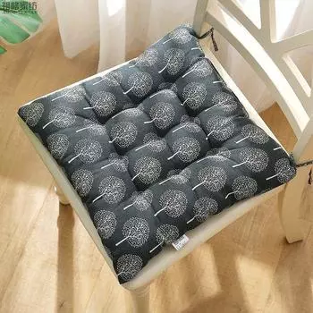 Large Winter Stool Pastoral Fabric Thickened Cushion Grey fortune tree (square) 45x45cm