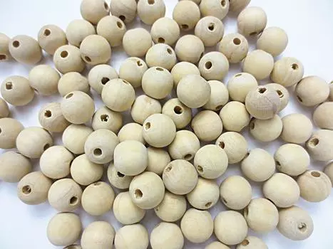 Большие деревянные бусины из простого дерева, набор из 100 шт., 14 мм. Дополнительные материалы. Детали ручной работы. Разные товары Huey.