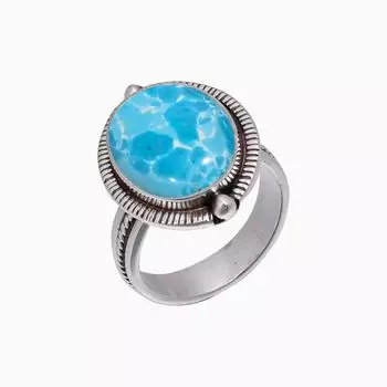 Larimar 925 Sterling Silver Ring V5102, Blue Ring, Oval Ring, Valentin s Day Gift, Gift For Her, Birthday Gift, Handmade Jewelry, Silver Jewelry, Uniq