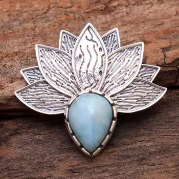 Ларимар, черный оникс, сердолик, розовый кварц, аметист, подвеска в виде лотоса, стерлинговое серебро 925 пробы, очаровательные ювелирные изделия синий
