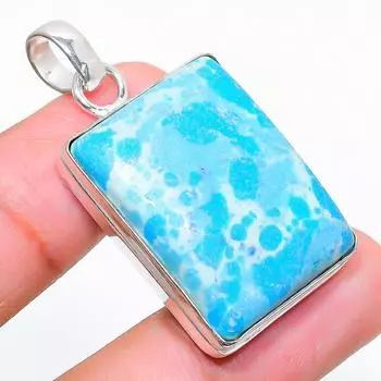 Подвеска из стерлингового серебра 925 пробы с драгоценным камнем Ларимар 1,58 дюйма a9o56 синий