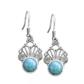 Ларимар, лунный камень, лабрадорит, гранат, аметист СЕРЬГИ, серебряные украшения, женские серьги, серебро 925 пробы светло-синий