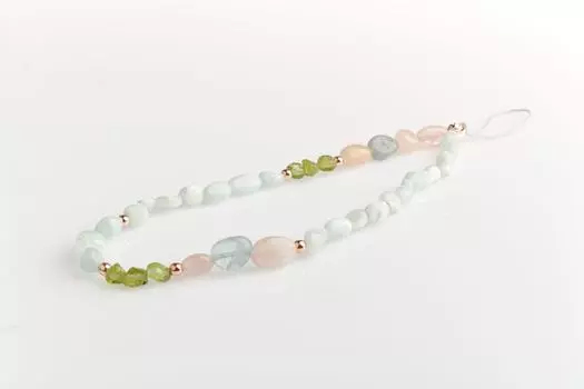 Ларимар, Зеберцет, Ремешок для телефона из натурального камня из розового кварца