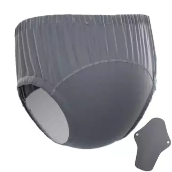 LAROTSUBA Тканевые защитные дышащие многоразовые тренировочные трусы от недержания для лежачих и послеродовых пациентов, нижнее белье с карманами, серый