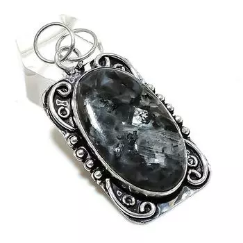 Larvikite Gemstone Handmade 925 Sterling Silver Jewelry Pendant 2.21 W5s24