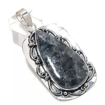 Larvikite Gemstone Handmade 925 Sterling Silver Jewelry Pendant 2.56 C8n59