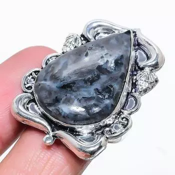 Larvikite Stone Gemstone Handmade 925 Sterling Silver Jewelry Ring Size 9.5 C7L04