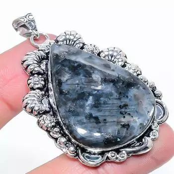 Larvikite Stone Gemstone Handmade 925 Sterling Silver Jewelry Pendant 2.36 A5f24