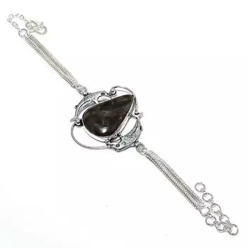 Larvikite Stone Gemstone Handmade 925 Sterling Silver Bracelet 7-8 o1V25