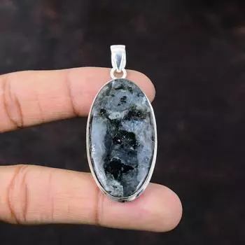 Ларвикитовый кулон Красивые ювелирные изделия Подвеска из стерлингового серебра 925 пробы Ювелирные изделия из натурального драгоценного камня Подвеска ручной работы Подарок для друга Ювелирные изделия из камня