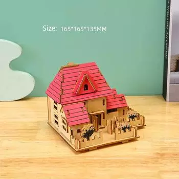 Laser Cutting DIY Houses Villas Building 3D Wooden Puzzle Toy Assembly Model Kits Desk Decoration for Children s Gift