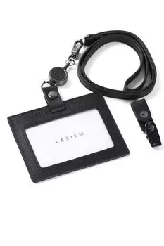 LASIEM держатель для удостоверения личности чехол для проездного из натуральной кожи с катушкой держатель для проездного на город на шею мужской (черный)