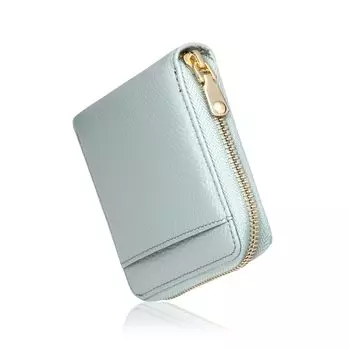 LASIEM Двойной кошелек Двойной кошелек Натуральная кожа Мини-кошелек Компактный кожаный Большой емкости Коробчатый тип Круглый кошелек на молнии Женский Skimming