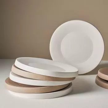 LASSIETTE DILLO Art Objet Столовая посуда с большой тарелкой, коричневый/белый коричневый