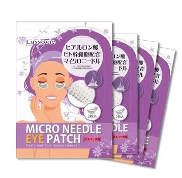Lassovie Microneedle Eye Patch Гиалуроновая кислота Игла Человеческие стволовые клетки 2 x 4 Микро игольчатый пластырь Микро пластырь Eye Pack Eye Patch Eye Bag Sheet Pack Eye