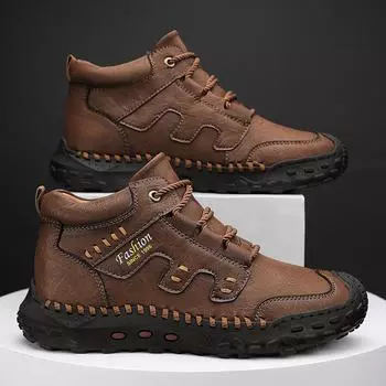 Last order, last goods, genuine leather Martin boots, men s high-top tooling boots 38 хаки