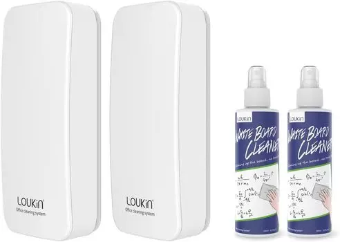 Ластик для белой доски LOUKIN с 2 магнитными ластиками для белой доски, стеклянная лазерная доска для 100 мл очистителя для белой доски, 2 штуки, белый магнит, класс,