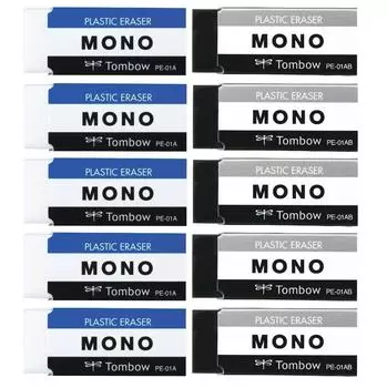 Ластик для карандашей Tombow MONO PE01 2 цвета по 5 штук JCA-063AZ