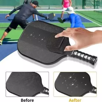 Ластик для лопаток Pickleball с тканью для чистки Компактный портативный инструмент для быстрого удаления остатков грязи Инструмент для очистки лопаток Pickleball чёрный