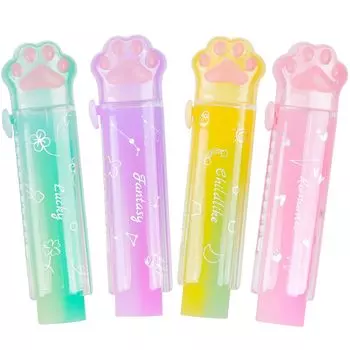 Ластик для начальной школы 4 цвета кошачья лапка палочка легко поставляет ученикам, набор, милый, форма, ластик, растягивающийся, градиент, ластик, канцелярские принадлежности,