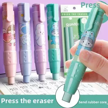 Ластик Kaba Bear Push Eraser для учеников начальной школы и детей детского сада — милый мультяшный дизайн для девочек, чистый и выдвижной. 4 pieces