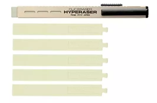 Ластик Pentel Holder Click Eraser 5 шт. (Гипализатор) ZE32-Y/Запасной картридж ZER4-1