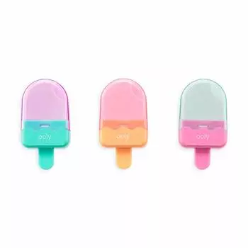 Ластик Pop Cap Erase Eraser OOLY ICY, прозрачный набор из 3 шт. 2.0