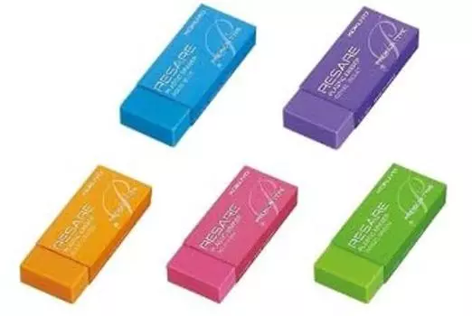 Ластик Risale Premium Type 5 цветов набор оранжевый 90 Happy Life Osaka Branch оригинальная карточка магазина (Синий, Зеленый, Розовый, Фиолетовый, Серия) +