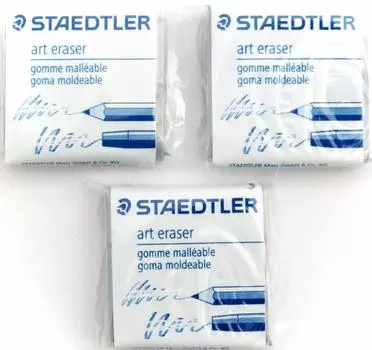 Ластик Staedtler Neri Rubber Carato Art Eraser 5427 x 3 шт. набор мини-наклейка или оригинал (с подставкой)