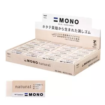 Ластик Tombow MONO Mono Natural S Biomass Mark 40 шт. EE-NAS-40P белый
