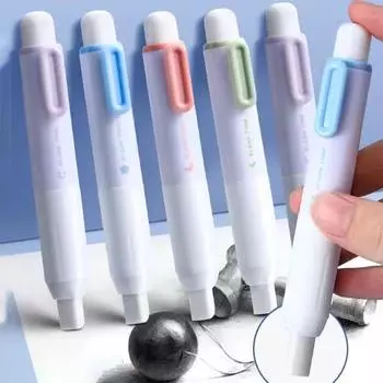 Ластики для карандашей Press Pencil Простые выдвижные резиновые ластики для рисования, эскизов, инструментов для коррекции, канцелярских принадлежностей для офиса розовый
