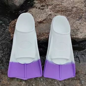 Ласты для плавания Короткие плавающие тренировочные ласты для детей и взрослых, резиновые ласты для бассейна для плавания и дайвинга — 1 пара XS фиолетовый