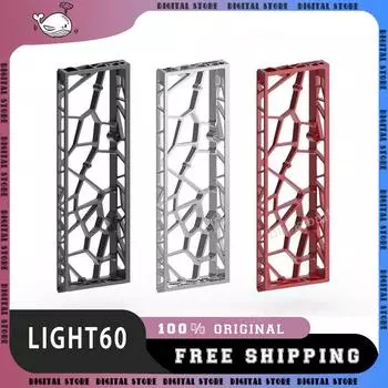 Latenpow Ice Light60 механическая клавиатура алюминиевый сплав клавиатура корпус ажурная клавиатура индивидуальный чехол Gh60 аксессуары для ПК чёрный