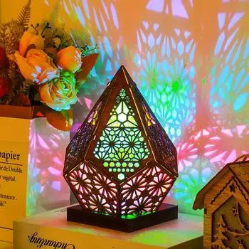 Latest Magic LED Wooden Colorful Crystal Lamp DIY Party Lighting Festival Bohemian Romantic Sub-Ambience Strange Lamp Popular