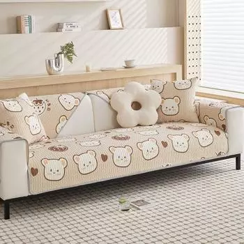 LaTeX Ice Silk Sofa Cushion Summer Summer Summer Summer Mat Cartoon Printed Cushion Non-Slip Ice Mat Modern Sofa Cover Summer 60*60cm