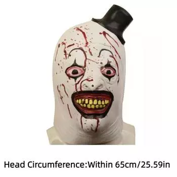 Latex Mask Terrifier Halloween Horror Party Roleplaying Prop Clown Head Covering