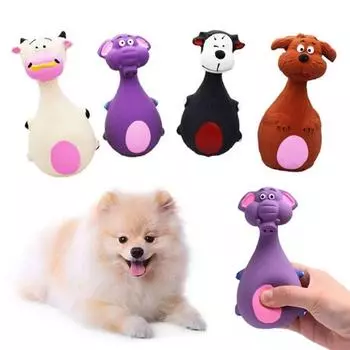 Латексная игрушка для собак, милая мультяшная игрушка, устойчивая к укусам, латексная игрушка для прорезывания зубов