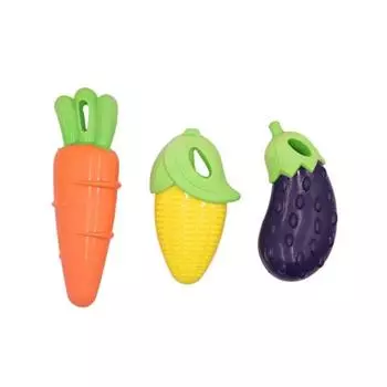 Латексная игрушка-писк Loopy Pea с овощами, набор из 3 предметов, 1 комплект