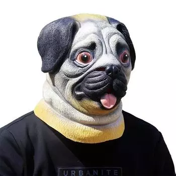 Латексная маска мопса на Хэллоуин, карнавальный реквизит Option1