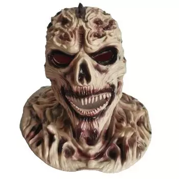 Латексная маска призрака с человеческим лицом для фильма ужасов One size бежевый