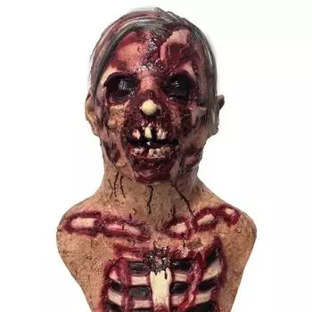 Латексная маска ужасов на Хэллоуин, реквизит для украшения вечеринки в стиле грим красный