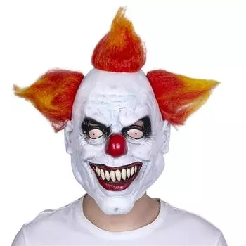 Латексная маска ужасов, злого клоуна, косплей, костюм с полной головой, реквизит для взрослых бездна