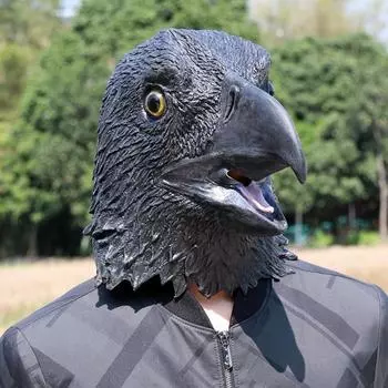 Латексная маска животного «Черный орел на Хэллоуин» one size чёрный