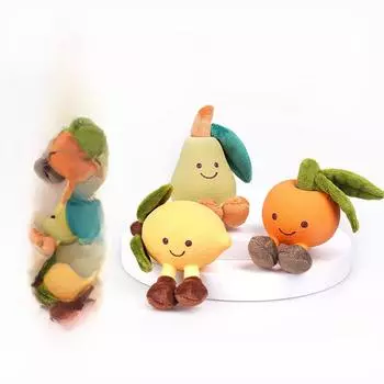 Латексная плюшевая игрушка для собак - звуко- и противоукусная игрушка для щенков и мелких пород, облегчающая прорезывание зубов мандариновый